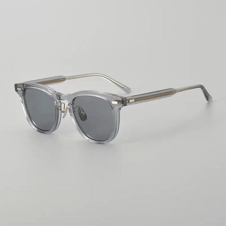 Black Mask Unisex Full Rim Square Acetate Polarized Sunglasses 8153 - Gray / As Shown