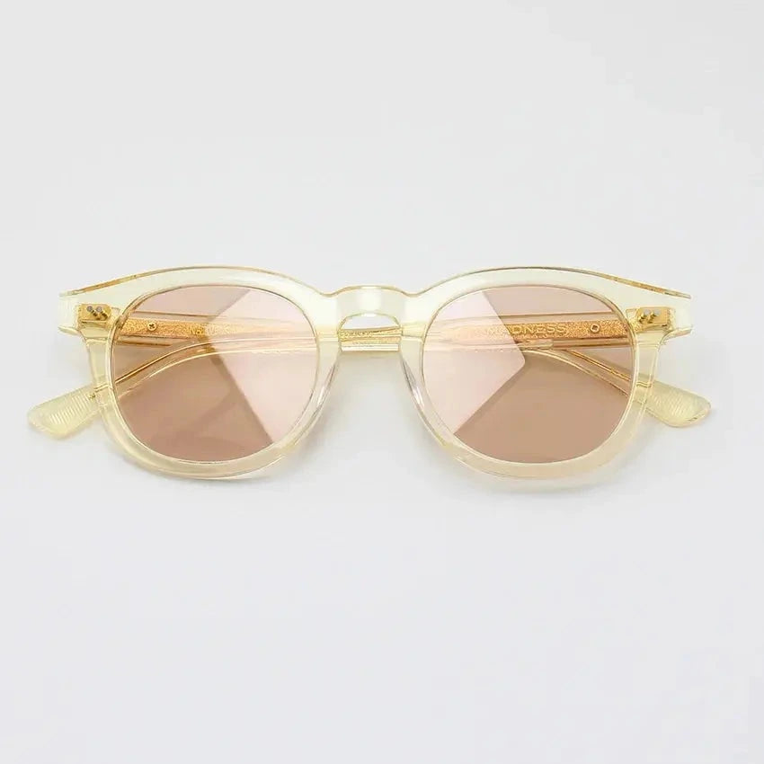 Black Mask Unisex Full Rim Square Acetate Polarized Sunglasses 4946 - Yellow-Light Brown / As Shown