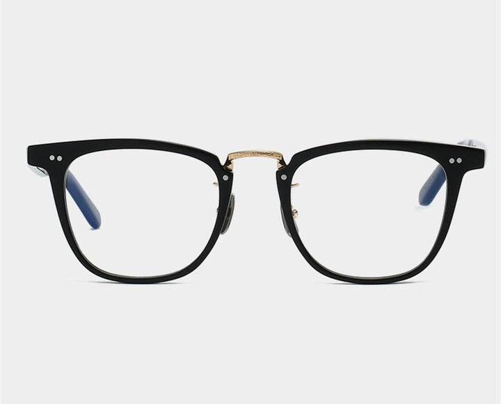 Black Mask Unisex Full Rim Square Acetate Titanium Eyeglasses 412250 - Size Chart