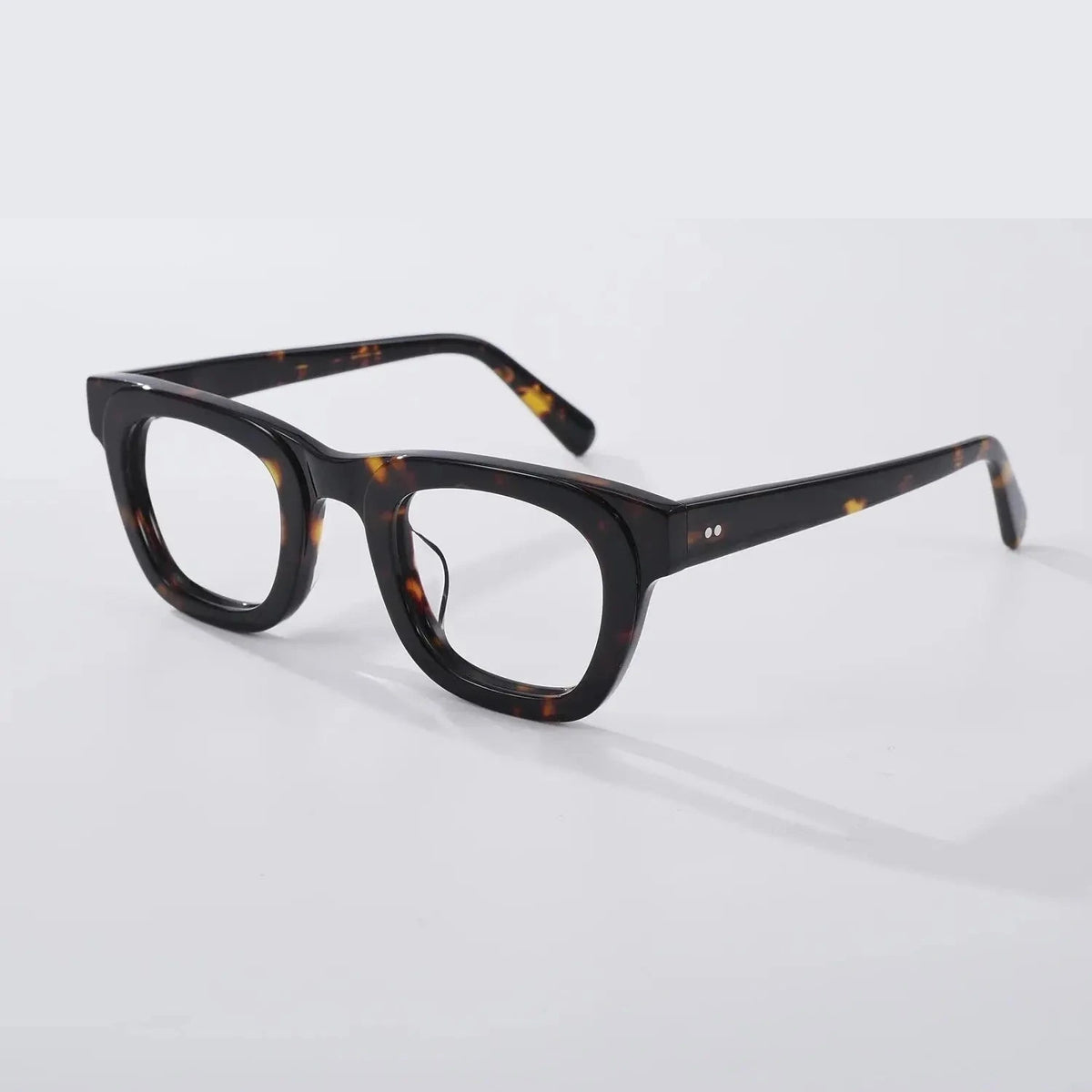 Black Mask Unisex Full Rim Square Brow Line Acetate Eyeglasses 838173 - Tortoise