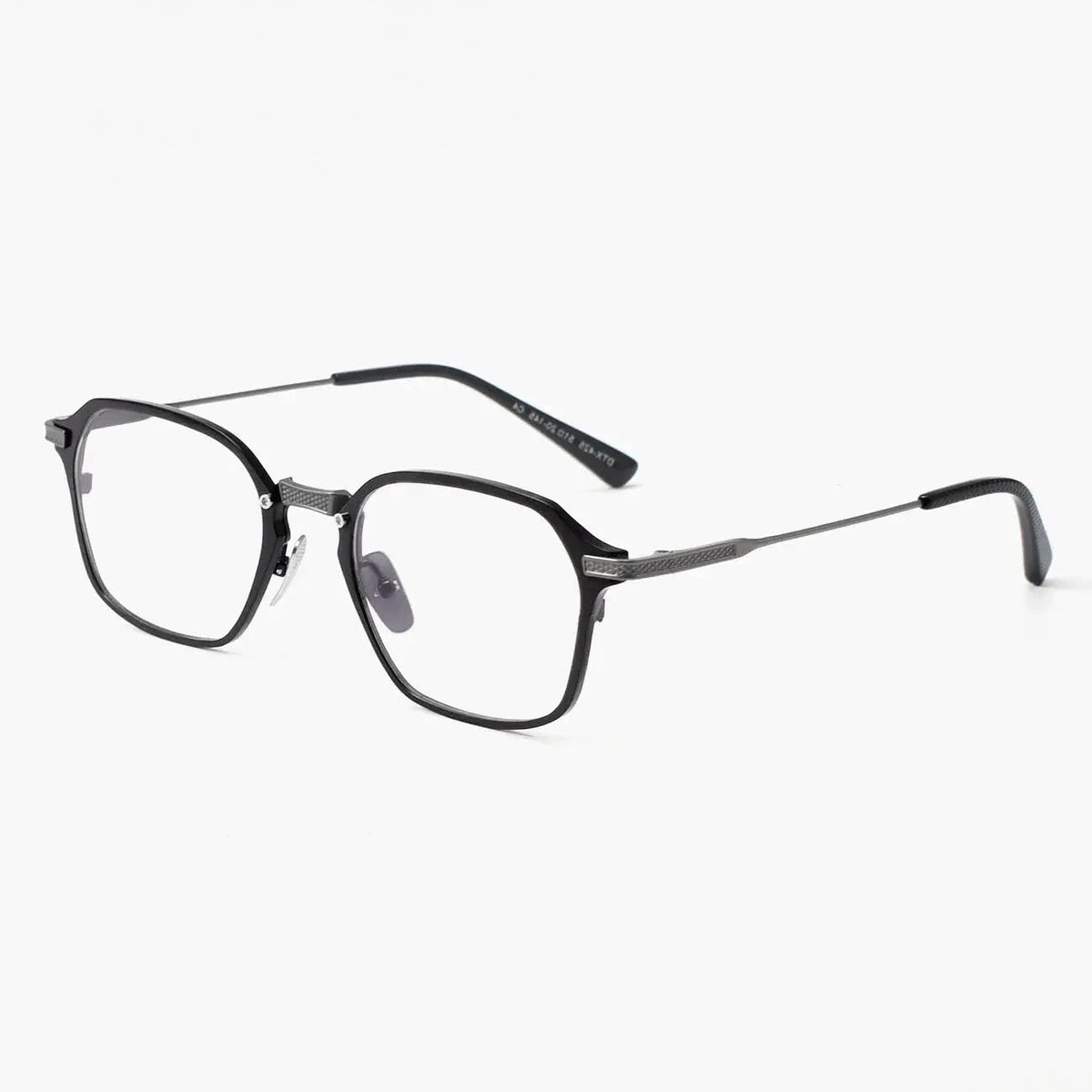 Black Mask Unisex Full Rim Square Titanium Acetate Eyeglasses 812425 - Black-Gray