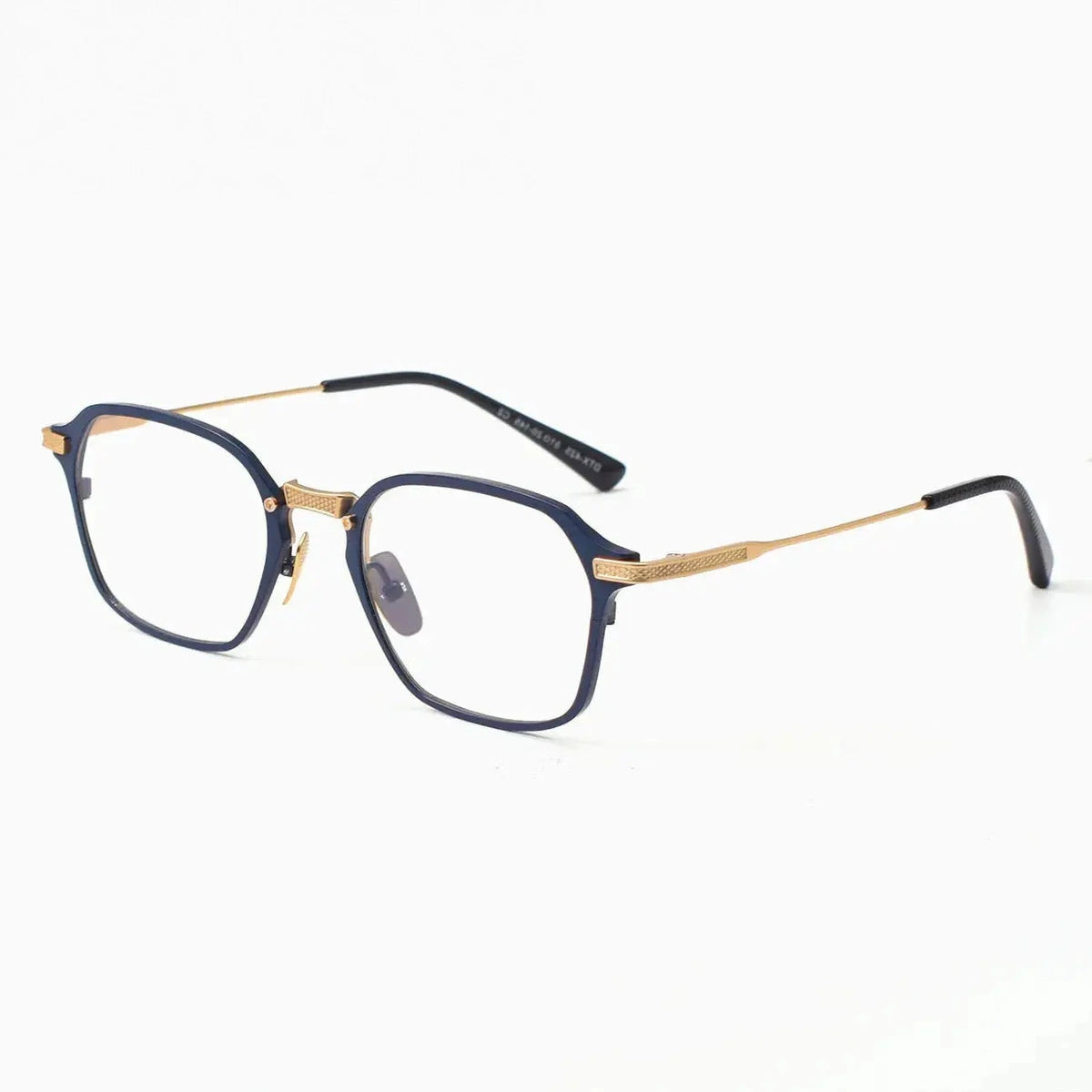 Black Mask Unisex Full Rim Square Titanium Acetate Eyeglasses 812425 - Blue-Gold