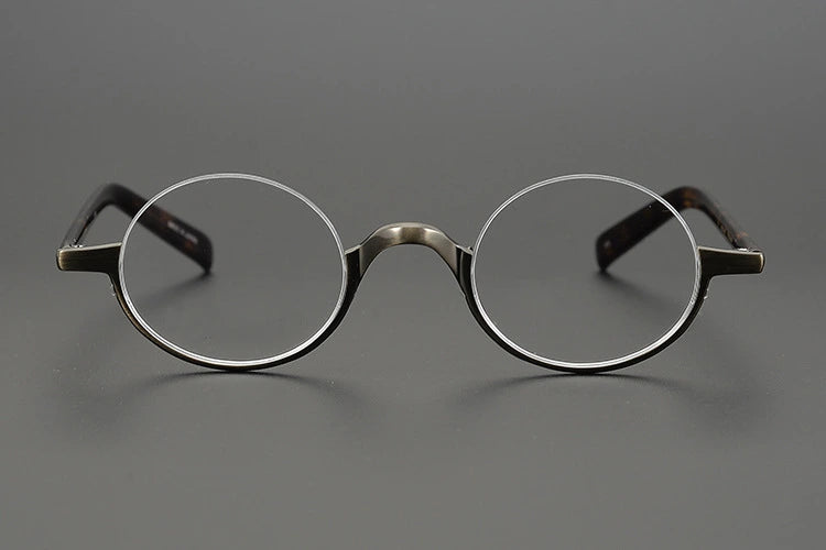 Black Mask Unisex Semi Rim Titanium Small Round Eyeglasses N80 - Size Chart
