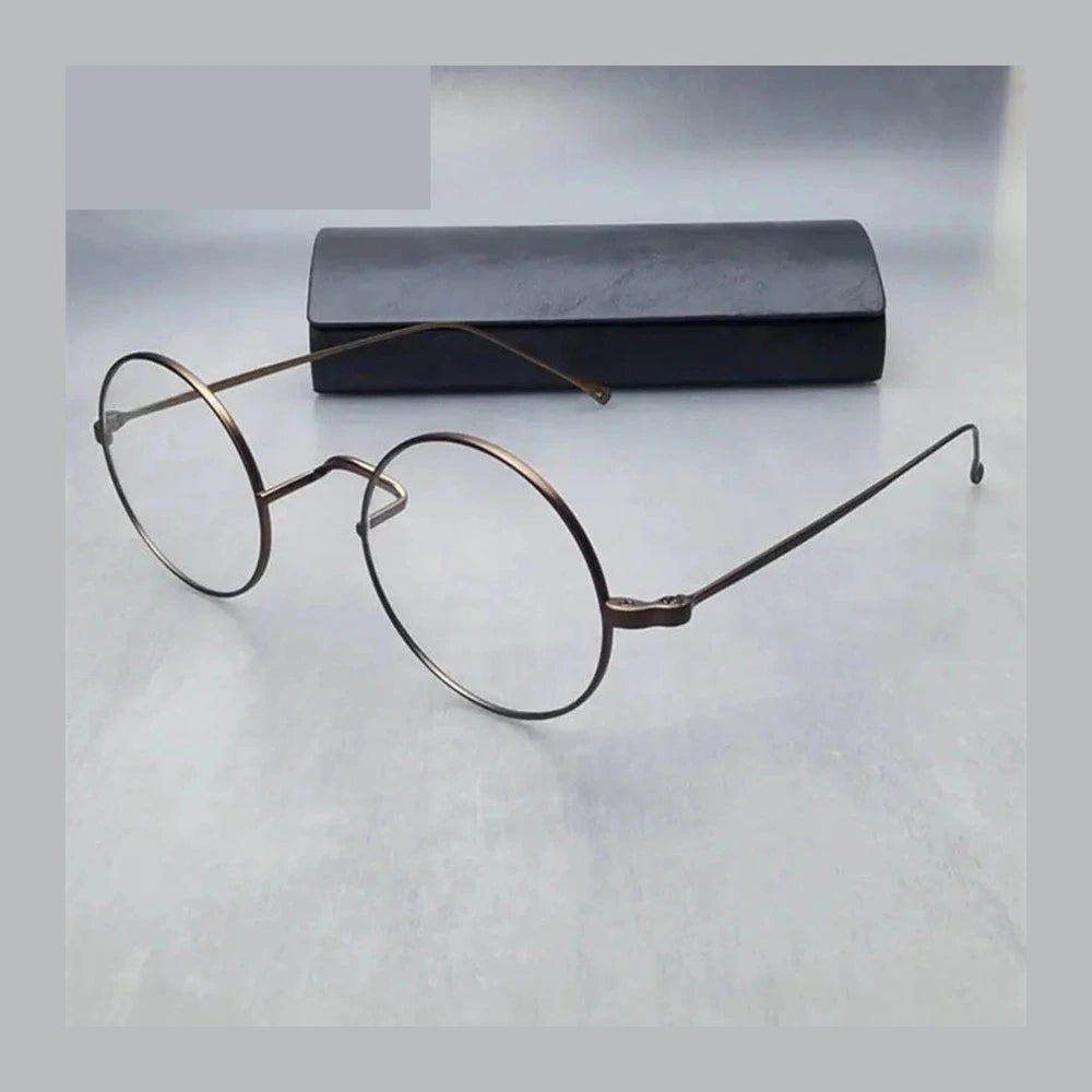 Black Mask Women's Full Rim Round Titanium Eyeglasses 285666 - Gun Gray