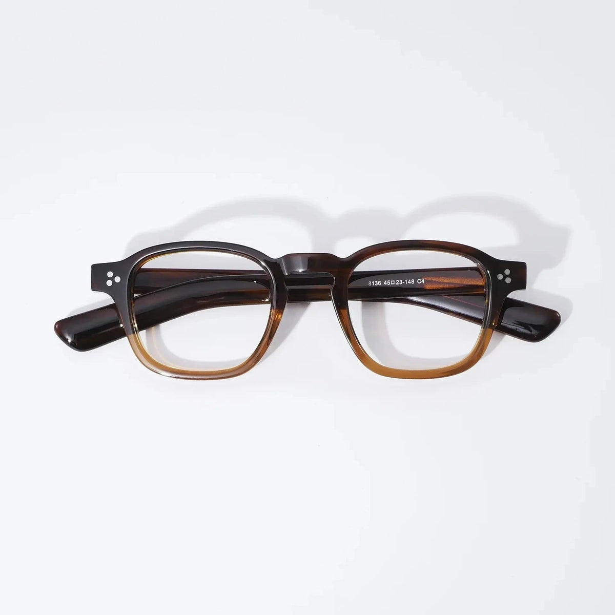 Black Mask Women's Full Rim Square Acetate Eyeglasses 638012 - Gradient Brown