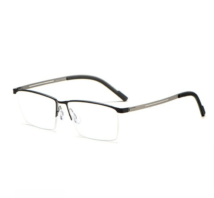 Yimaruli Unisex Semi Rim IP Titanium Square Eyeglasses 122As Semi Rim Yimaruili Eyeglasses   