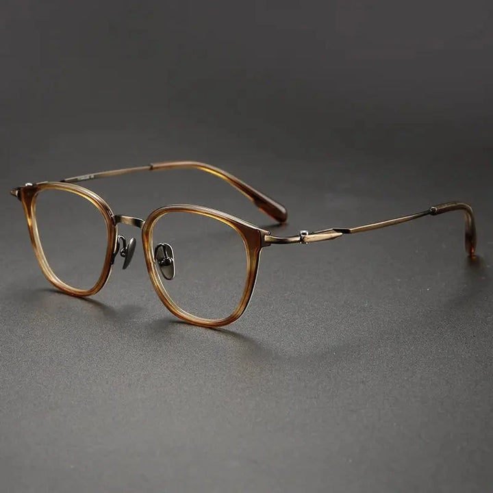 Blackmask Unisex Full Rim Oval Titanium Acetate Eyeglasses BM-0059 - Brown Stripes