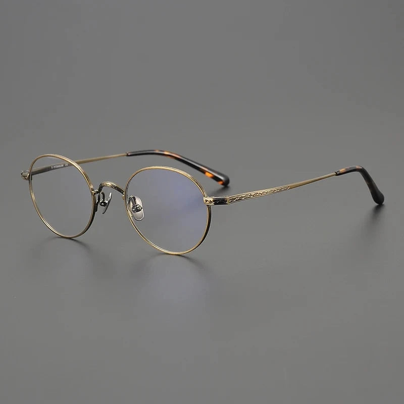 Blackmask Unisex Full Rim Round Pure Titanium Eyeglasses BM-01TR - Bronze