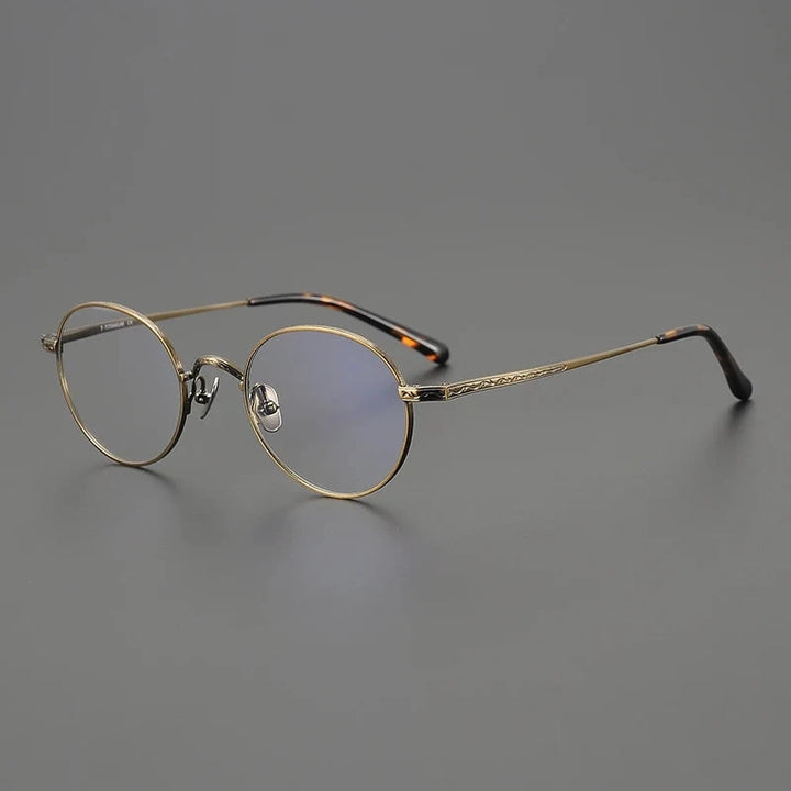 Blackmask Unisex Full Rim Round Pure Titanium Eyeglasses BM-01TR - Bronze