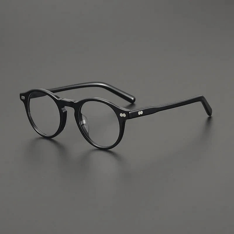 Blackmask Unisex Full Rim Round Acetate Eyeglasses BM-19401 - Black