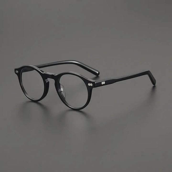 Blackmask Unisex Full Rim Round Acetate Eyeglasses BM-19401 - Black