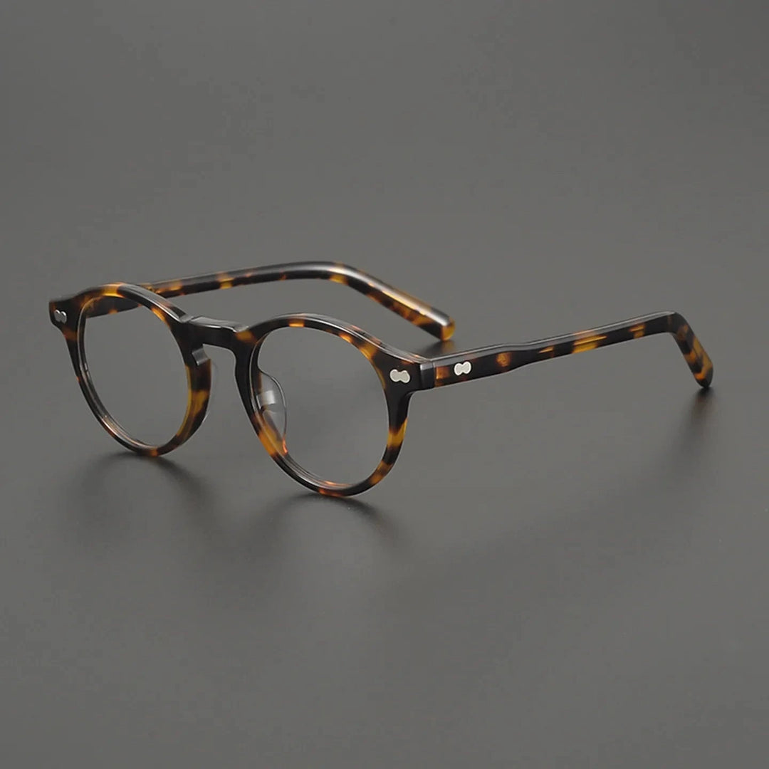 Blackmask Unisex Full Rim Round Acetate Eyeglasses BM-19401 - Tortoise