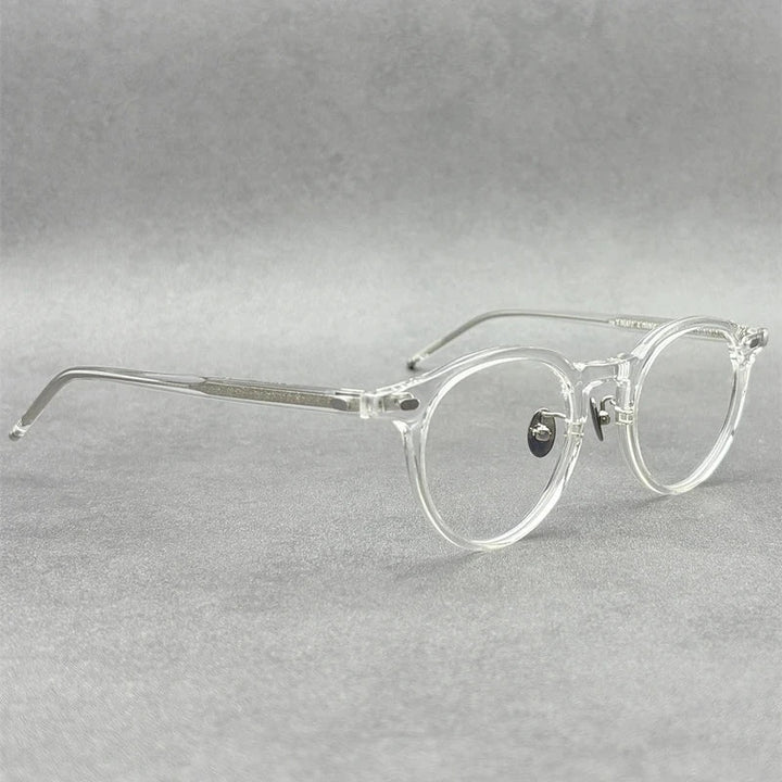 Blackmask Unisex Full Rim Round Acetate Eyeglasses BM-333 - Crystal