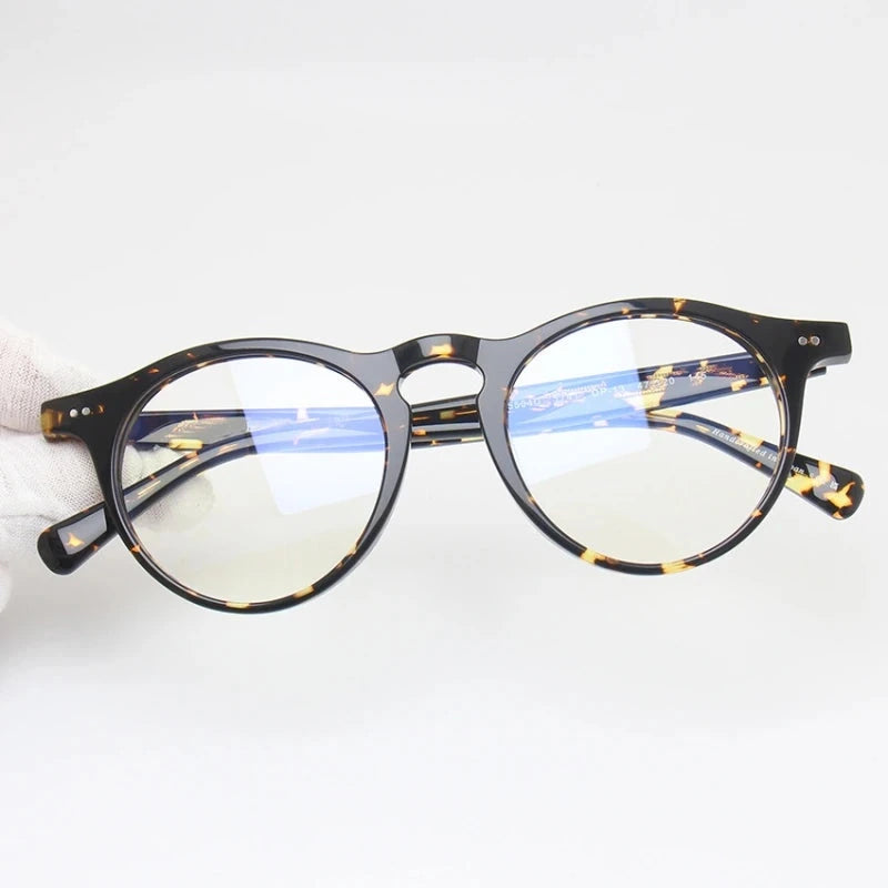 Blackmask Unisex Full Rim Round Acetate Eyeglasses BM-5504 - Tortoise