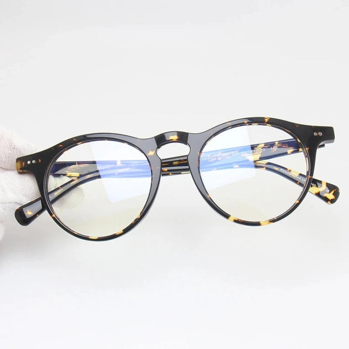 Blackmask Unisex Full Rim Round Acetate Eyeglasses BM-5504 - Tortoise