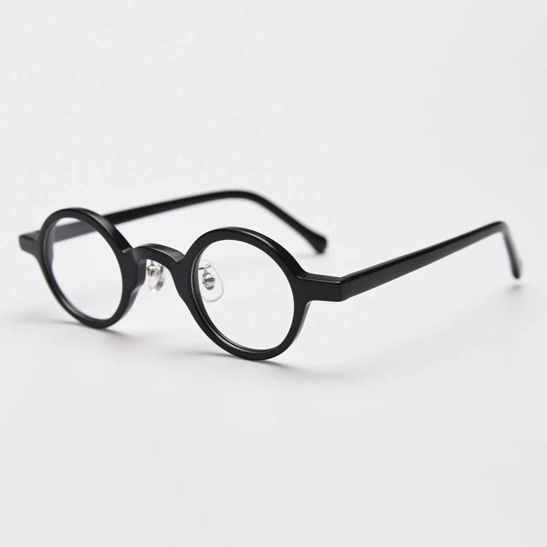 Blackmask Unisex Full Rim Round Acetate Eyeglasses BM-98650 - Black