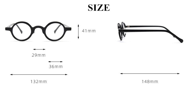 Blackmask Unisex Full Rim Round Acetate Eyeglasses BM-98650 - Official Size Chart and Dimensions