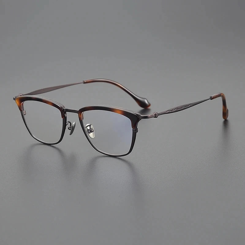 Blackmask Unisex Full Rim Square Titanium Acetate Eyeglasses BM-AT6069 - Tortoise