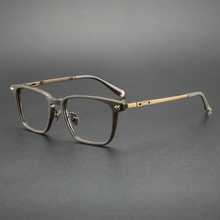 Blackmask Unisex Full Rim Square Titanium Acetate Eyeglasses BM-B6922 - Brown