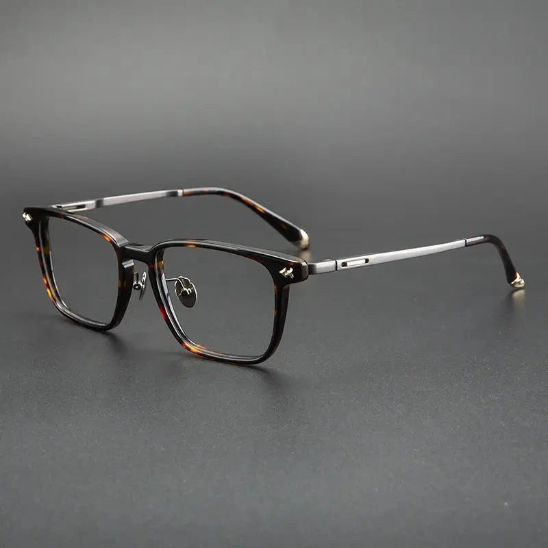 Blackmask Unisex Full Rim Square Titanium Acetate Eyeglasses BM-B6922 - Tortoise
