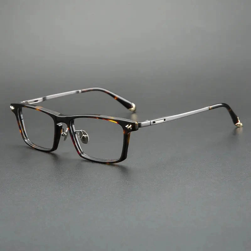 Blackmask Unisex Full Rim Square Titanium Acetate Eyeglasses BM-B6923 - Tortoise