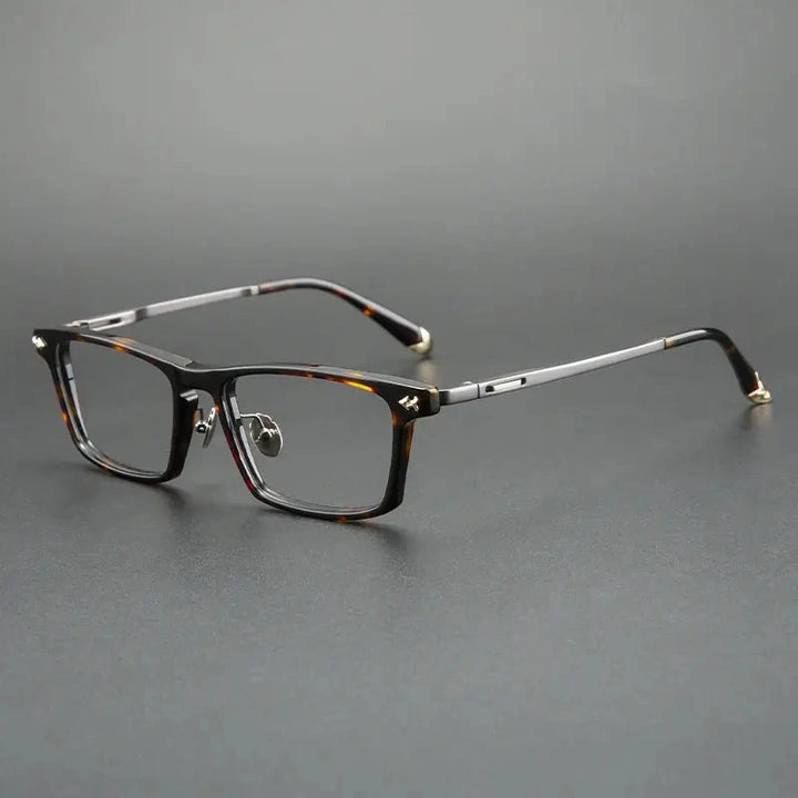 Blackmask Unisex Full Rim Square Titanium Acetate Eyeglasses BM-B6923 - Tortoise