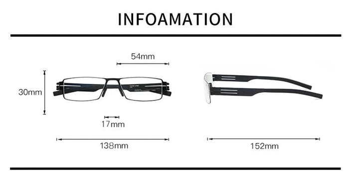 Blackmask BM-IB005 Eyeglasses — Frame Dimensions and Sizing Chart