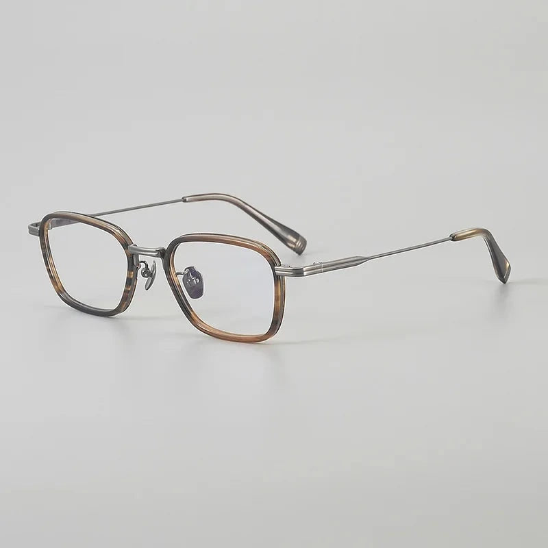 Blackmask Unisex Full Rim Square Titanium Acetate Eyeglasses BM-K22 - Tortoise-Gray
