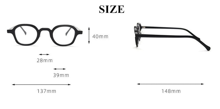 Blackmask Unisex Full Rim Square Acetate Eyeglasses BM-K98651 - Official Size Chart and Dimensions