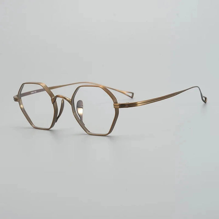 Blackmask Unisex Full Rim Polygon Pure Titanium Eyeglasses BM-KN152 - Bronze
