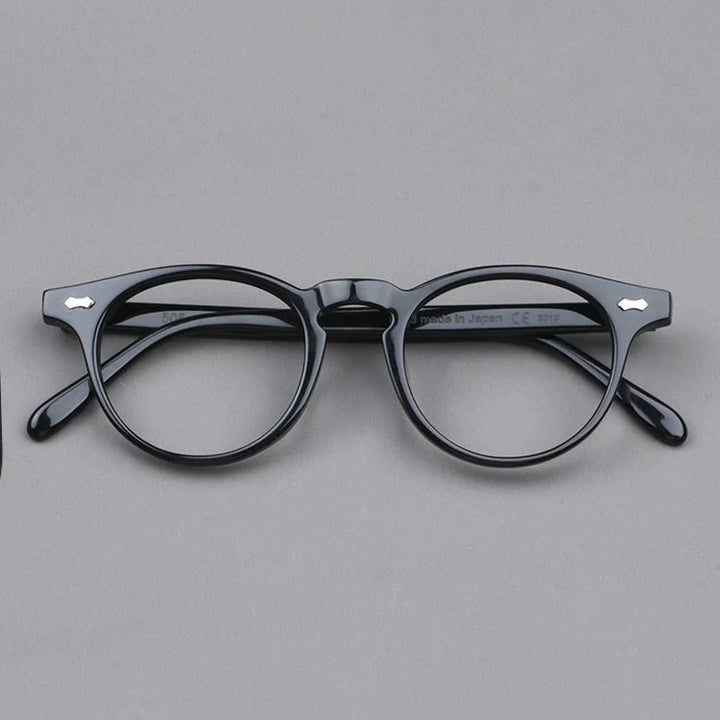 Blackmask Unisex Full Rim Round Acetate Eyeglasses BM-M505 - Black