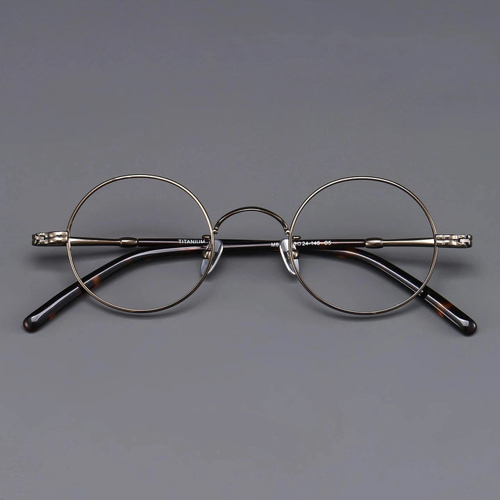 Blackmask Unisex Full Rim Round Pure Titanium Eyeglasses BM-M605 - Bronze