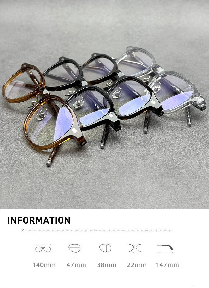 Blackmask Unisex Full Rim Square Acetate Eyeglasses BM-M7 - Official Size Chart and Dimensions
