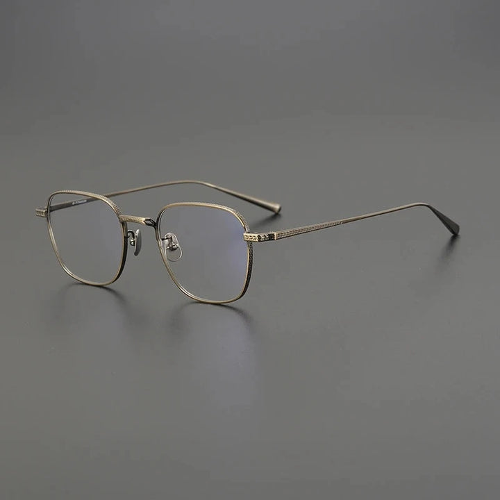 Blackmask Unisex Full Rim Square Pure Titanium Eyeglasses BM-N015 - Bronze