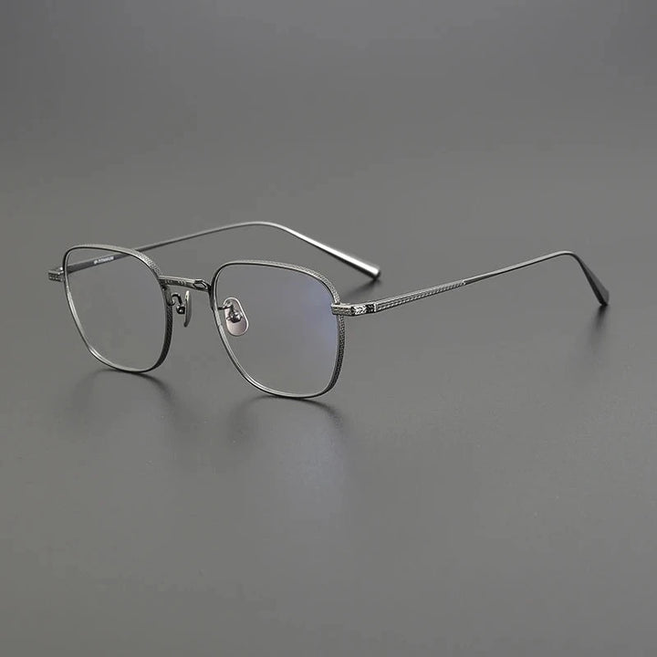 Blackmask Unisex Full Rim Square Pure Titanium Eyeglasses BM-N015 - Gun Gray