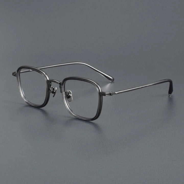 Blackmask Unisex Full Rim Square Titanium Acetate Eyeglasses BM-N043 - Gray