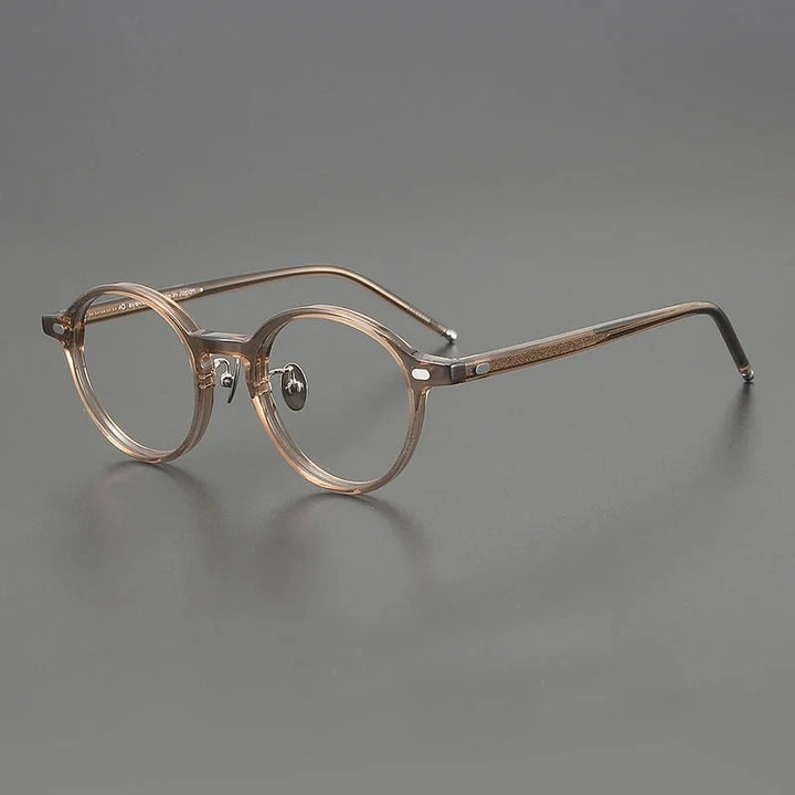 Blackmask Unisex Full Rim Round Acetate Eyeglasses BM-O5 - Tawny