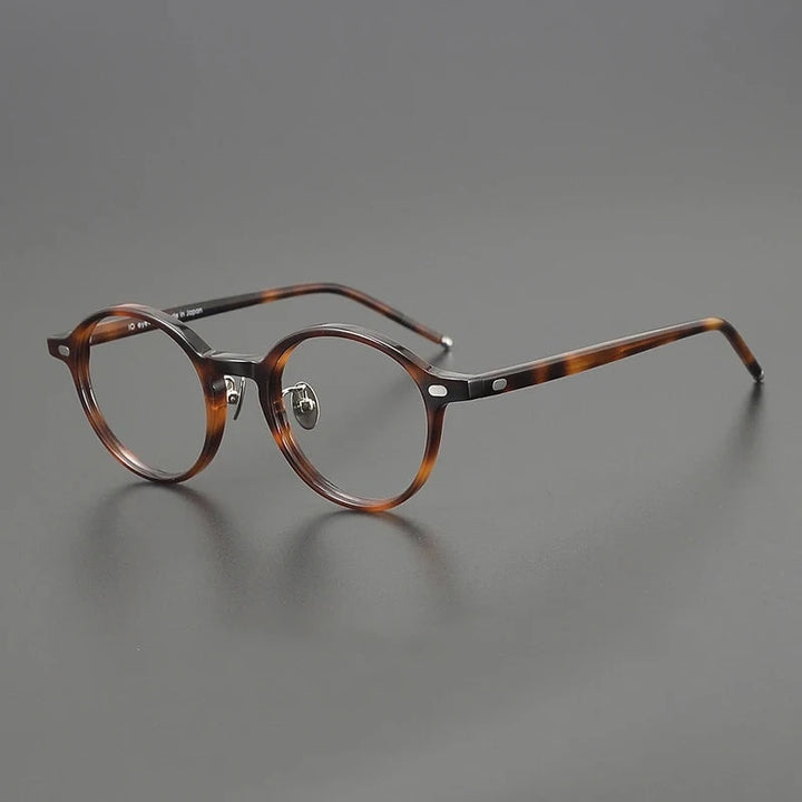 Blackmask Unisex Full Rim Round Acetate Eyeglasses BM-O5 - Tortoise