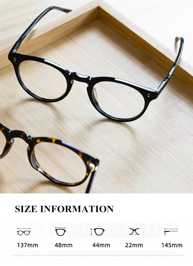 Blackmask Unisex Full Rim Round Acetate Eyeglasses BM-O5183 - Official Size Chart and Dimensions