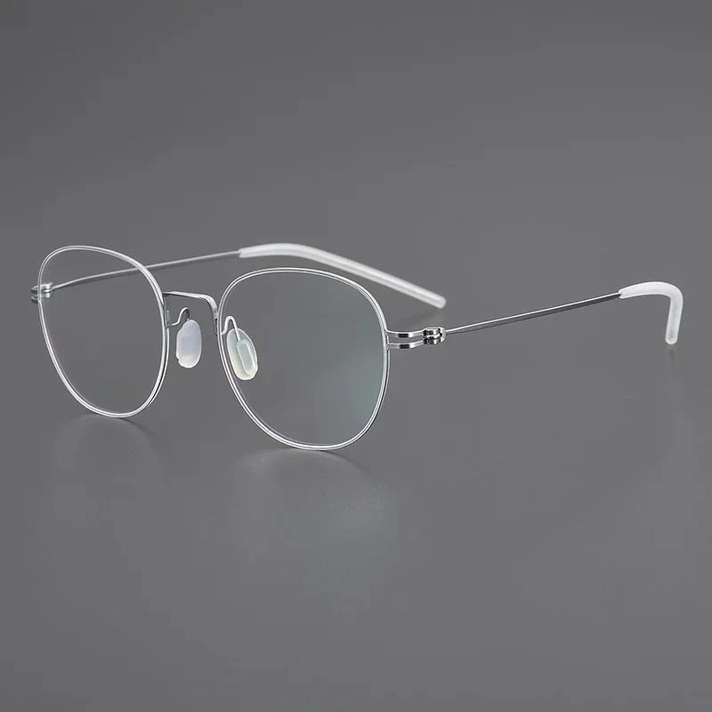 Blackmask Unisex Full Rim Round Pure Titanium Eyeglasses BM-P9892 - Silver