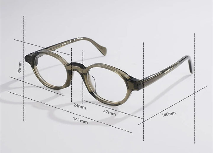 Blackmask Unisex Full Rim Oval Acetate Eyeglasses BM-S5026 - Official Size Chart and Dimensions