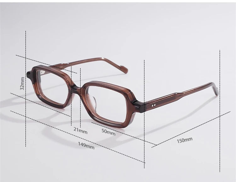 Blackmask Unisex Full Rim Square Acetate Eyeglasses BM-S5028 - Official Size Chart and Dimensions