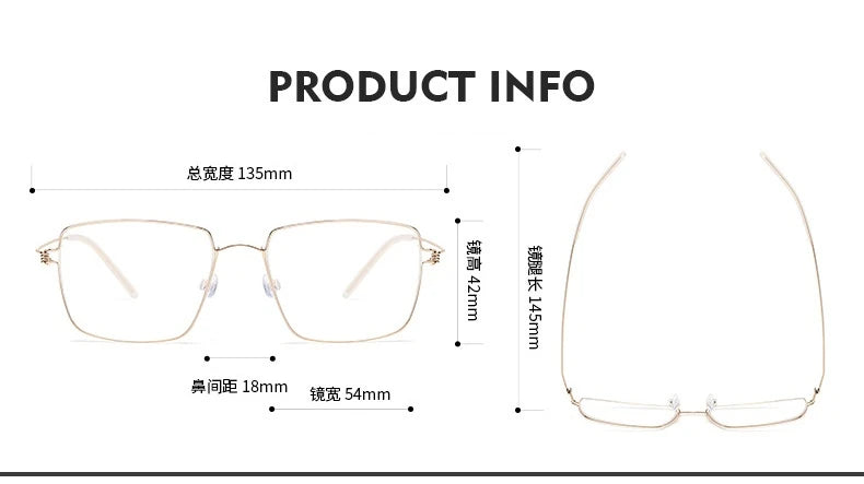 Blackmask Unisex Full Rim Square Pure Titanium Eyeglasses Lamold - Official Size Chart and Dimensions