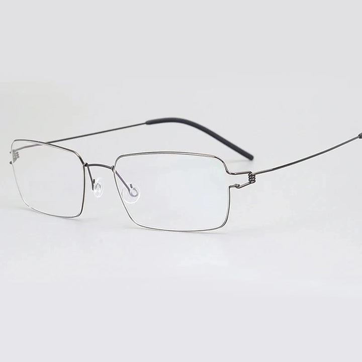 Blackmask Unisex Full Rim Square Pure Titanium Eyeglasses Ldtim - Gun Gray