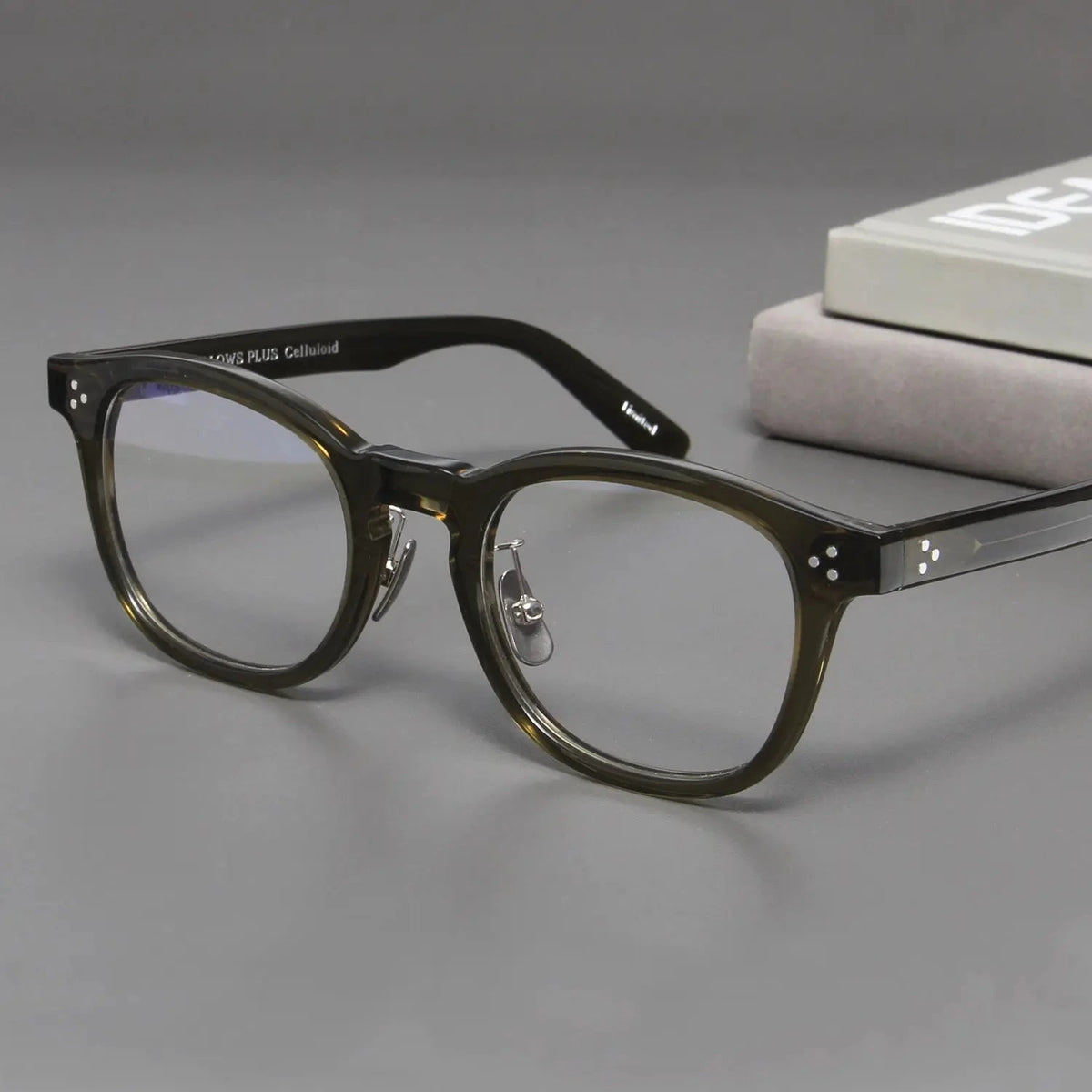 Blackmask Unisex Full Rim Square Acetate Eyeglasses Yplus - Green