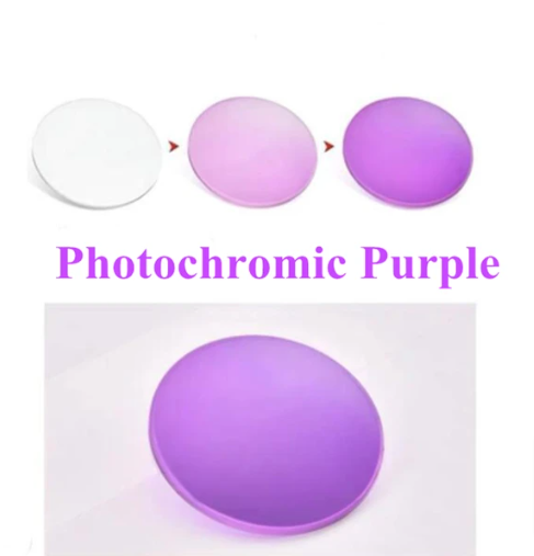Black Mask Myopic Single Vision Photochromic Color Lenses Lenses Black Mask Lenses 1.56 Purple 