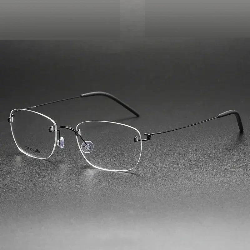 Bobbie 290700 Women’s Rimless  Square Screwless Titanium Frames - black