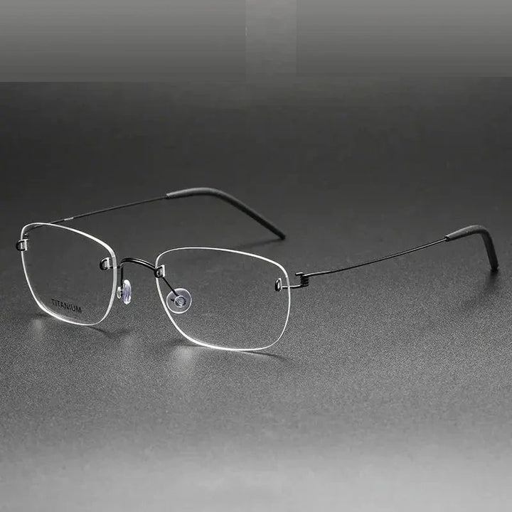 Bobbie 290700 Women’s Rimless  Square Screwless Titanium Frames - black
