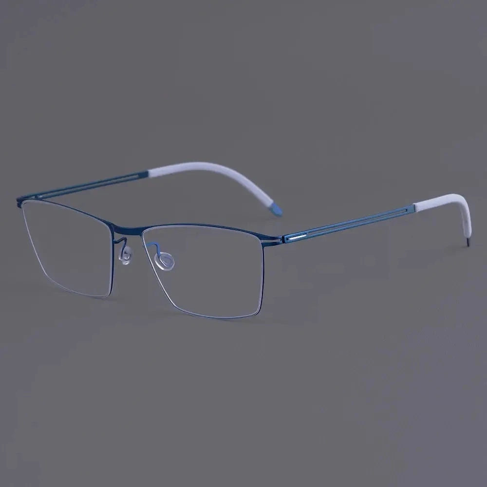 Bobbie 460617 Unisex 138mm Full Rim Square Titanium Frames - Blue