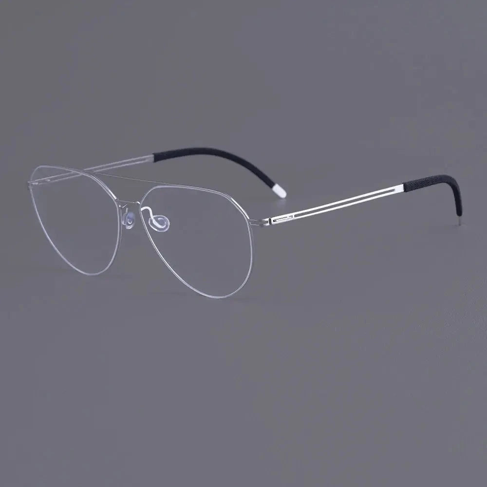 Bobbie 470200 Women’s Titanium Full Rim Oval Double Bridge Frames - Silver